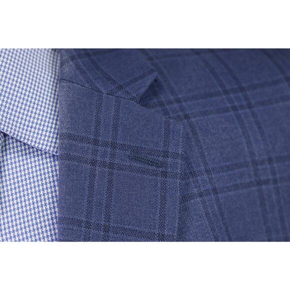 Ralph Lauren Men's Blue Windowpane Silk Wool 2-Btn Sportcoat Blazer 52R - Picture 5 of 9